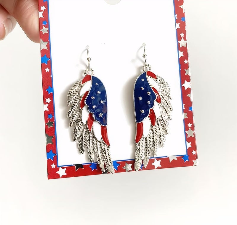 ecozran Halloween, Christmas, 4th of July Patriotic Earrings, Holiday Earrings Independence Day Stud Dangle Drop Earrings Hook Fashion Jewelry Gift for Women - Image 2